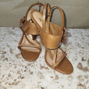 L.A.M.B. Medium Brown Leather Sandles